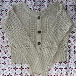 Cream Button Up Sweater